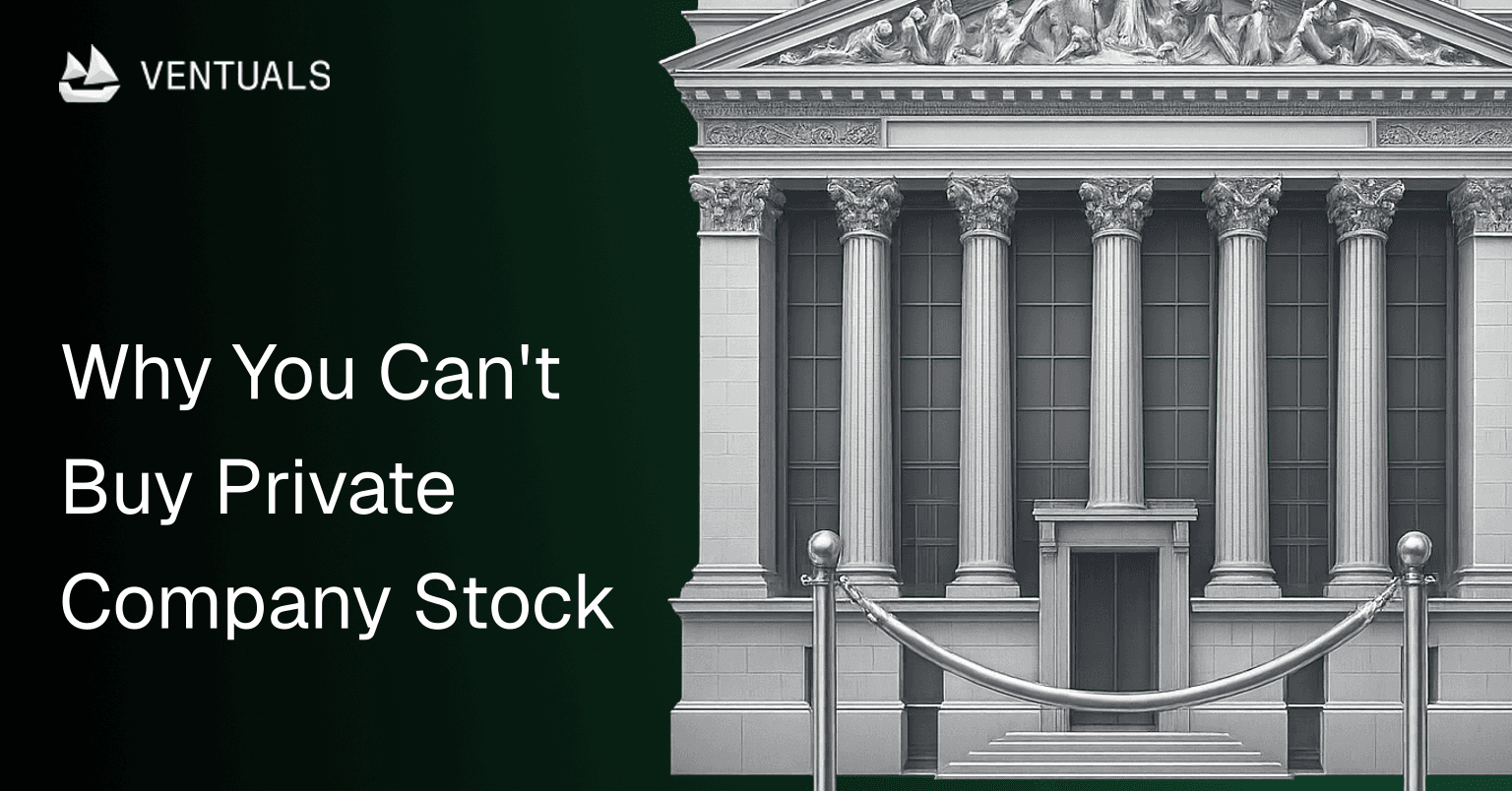 Velvet rope barrier in front of the NYSE trading floor — private company stock is off-limits to most investors